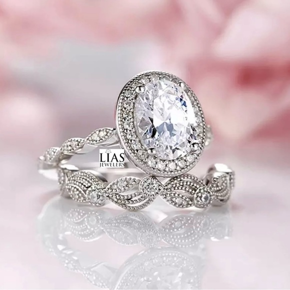 New 18k white gold wedding ring set - Picture 4 of 6